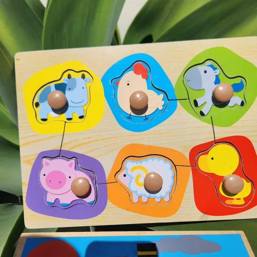 Wood Wooden Jigsaw Puzzle educational toy vintage gift Animals Cars Bundle Toys